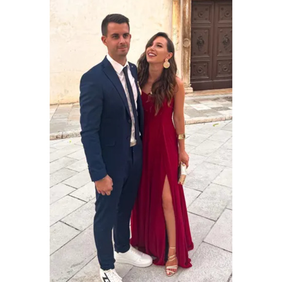 Lulus Cause for Commotion Red Pleated Bustier Maxi Dress Size XS - Picture 9 of 14